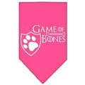 Game Of Bones Screen Print Bandana Bright Pink Large