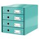 Leitz, Schubladenbox, Eisblau, 4 Schubladen, A4, Click & Store, 60490051