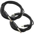 Seismic Audio SA-iERQM10 Two Pack of 1/8 (3.5mm) Stereo Male to 1/4 Male Patch Cable 10 Foot