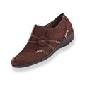 Blair Women's “Kelly” Faux Suede Slip-Ons by Classique® - Brown - 9 - Womens