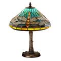 Meyda Lighting Tiffany 16" Metallic Table Lamp Glass/Metal in Blue/Yellow | 16 H x 12 W x 12 D in | Wayfair 26683