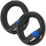 Seismic Audio SPRW15 Two Raw Wire to Speakon Speaker Cable 15