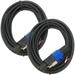 Seismic Audio SPRW15 Two Raw Wire to Speakon Speaker Cable 15