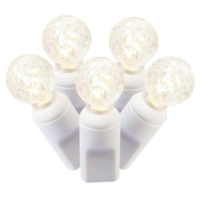 Vickerman 34768 - 50 Light 25' White Wire Warm White G12 Berry LED Miniature Christmas Light String Set with 6" Spacing (X6W9501)