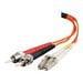 C2G LC-ST 62.5/125 OM1 Duplex Multimode Fiber Optic Cable (TAA Compliant) - patch cable - 6.6 ft - orange