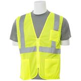 S363P Mesh ANSI Class 2 Zippered Vest with Pockets in Hi-Viz Lime, 2X