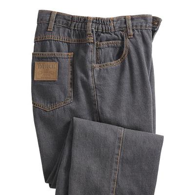 Haband Mens Duke Side-Elastic 5 Pocket Jeans, Vintage Grey Denim, Size 34 S (27-28)