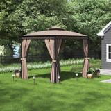 Sunjoy 12 Ft. W x 10 FT. D Steel Patio Gazebo Metal/Steel/Soft-top in Gray | 117.6 H x 146.5 W x 122.4 D in | Wayfair A101003202