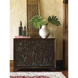 Tommy Bahama Home Royal Kahala Landara Balboa Carved Door Chest Wood in Brown/Red | 40 H x 52 W x 19 D in | Wayfair 545-973