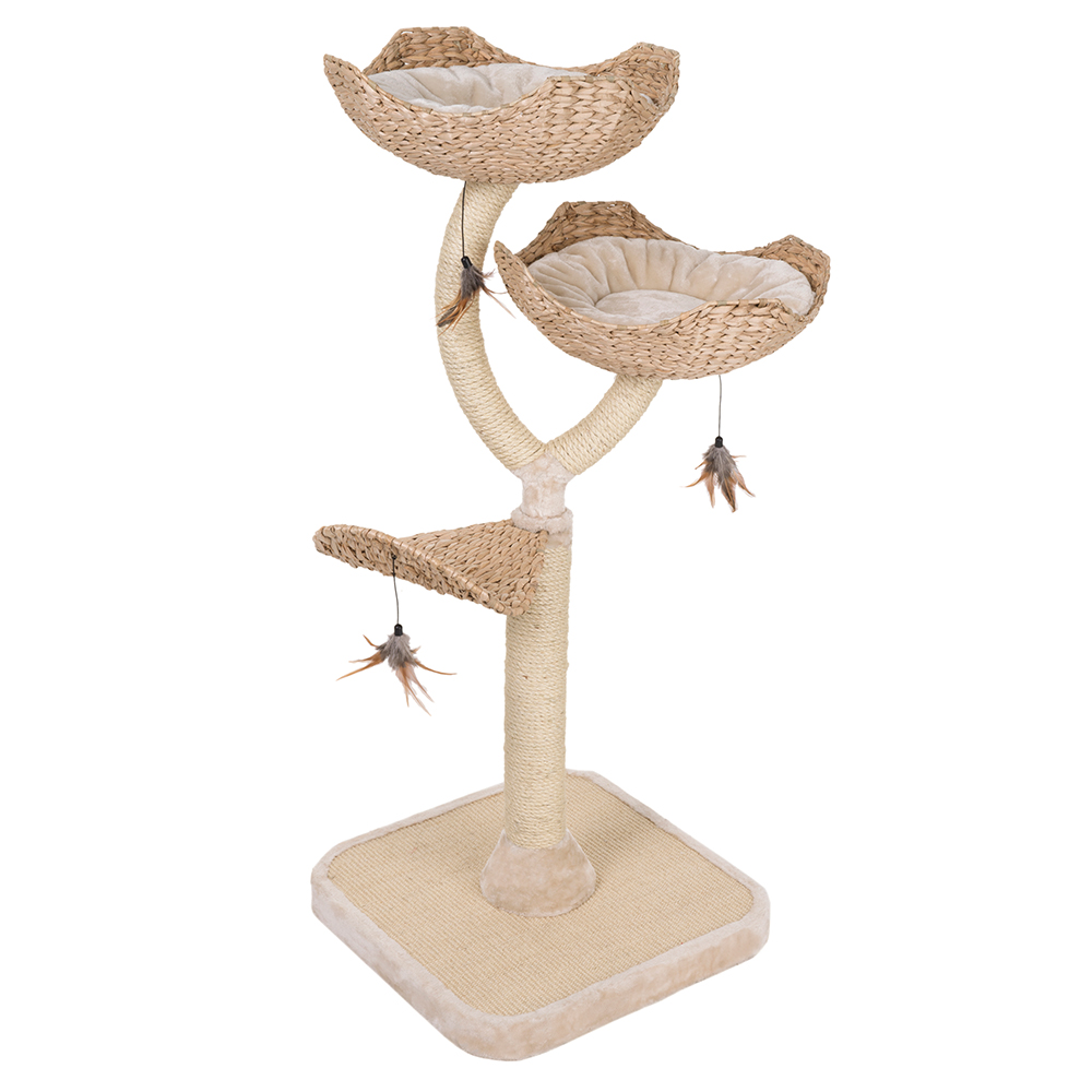 Cream Flower Cat Tree 55x55x130cm