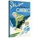 ArtWall 'Skiing Holidays in the Province of Quebec, c.1938' by Canadian School Vintage Advertisement on Wrapped Canvas in Blue/Green | Wayfair