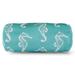 Majestic Home Goods Sea Horse Round Bolster Throw Pillow Polyester/Polyfill blend in Green/Blue | 8 H x 18.5 W x 8 D in | Wayfair 85907246056