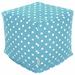 Majestic Home Goods 17" Wide Square Polka Dots Cube Ottoman Cotton in Blue | 17 H x 17 W x 17 D in | Wayfair 85907210129