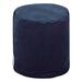 Majestic Home Goods Villa 16" Wide Round Pouf Ottoman Polyester in Blue | 17 H x 16 W x 16 D in | Wayfair 85907260431