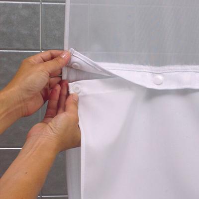 It's A Snap! HBH40SL0154 White Polyester Shower Curtain Liner with Magnets - 70" x 54"