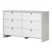 South Shore Cookie 6 Drawer Double Dresser Wood in Gray | 31.375 H x 51.625 W x 18.25 D in | Wayfair 10276