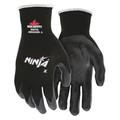 MCR SAFETY N9674M Bi-Polymer Coated Gloves, Palm Coverage, Black, M, PR