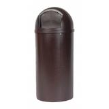 RUBBERMAID COMMERCIAL FG817088BRN 25 gal Round Trash Can, Brown, 18 in Dia,