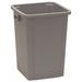ZORO SELECT 4PGR8 Square Trash Can, Gray, 16 gal Capacity, 12 1/4 in Width/Dia,