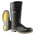 DUNLOP 8990400 Knee Boots,Size 15,15" H,Black,Plain,PR