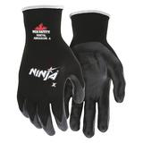 MCR SAFETY N9674XL Bi-Polymer Coated Gloves, Palm Coverage, Black, XL, PR