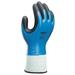 SHOWA 377M-07 Foam Nitrile Coated Gloves, Full Coverage, Black/Blue, M, PR