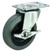 ZORO SELECT P5S-RP030G-P-SB-001 Swivel Plate Caster,Therm Rubber,3 in,100 lb,D