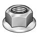 ZORO SELECT HFNI2-100-100P Top Lock Distorted Thread Lock Nut, #10-24, Steel,