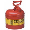 JUSTRITE 7120100 2 gal. Red Steel Type I Safety Can for Flammables