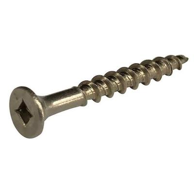 ZORO SELECT 1VB40 Deck Screw, #10 x 2-1/2 in, 18-8 Stainless Steel, Flat Head,