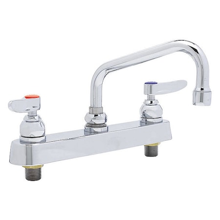 T&S BRASS B-1120 Low Arc Laundry Sink Faucet, Manual, 8" Mount, 2 Hole