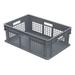AKRO-MILS 37678GREY Straight Wall Container, Gray, Industrial Grade Polymer, 23