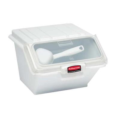 RUBBERMAID COMMERCIAL FG9G6000WHT Storage Bin, Includes 1/2 Cup Scoop