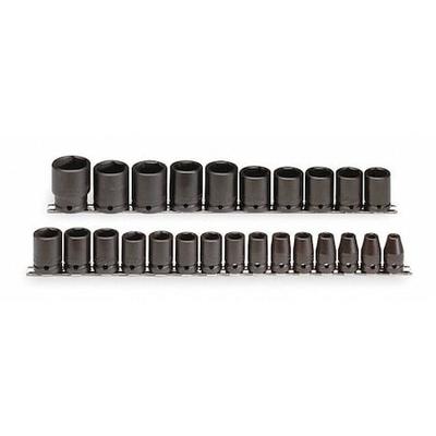 PROTO J74206 1/2" Drive Impact Socket Set, Metric, 25 pcs