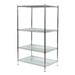 ZORO SELECT 1PGF2 Wire Shelving Unit, 24"D x 24"W x 63"H, 4 Shelves, Chrome