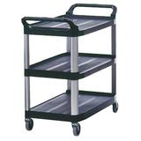 RUBBERMAID COMMERCIAL FG409100BLA Plastic Dual-Handle Utility Cart with Lipped