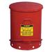 JUSTRITE 09700 Oily Waste Can, 21 Gallon Capacity, Galvanized Steel, Red, Foot