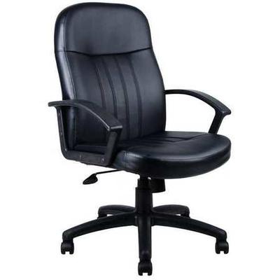 ZORO SELECT 6GNN4 Leather/Polyurethane Executive Chair, 18" to 21-1/2", Fixed