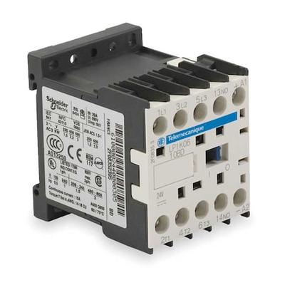 SQUARE D LP1K0610BD Miniature IEC Magnetic Contactor, 3 Poles, 24 V DC, 6 A