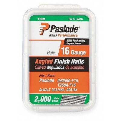 PASLODE 650230 Collated Finishing Nail, 1-1/4 in L, 16 ga, Zinc Galvanized,