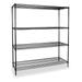 ZORO SELECT 2KPL8 Wire Shelving Unit, 24"D x 72"W x 63"H, 4 Shelves, Black