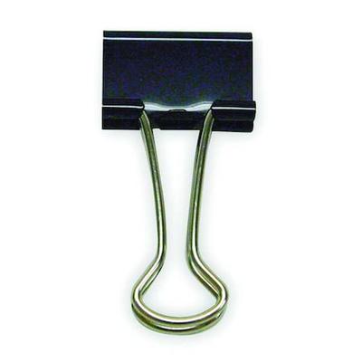 ZORO SELECT 2WFX6 Binder Clip,1-1/4 In,Metal,Black,PK24