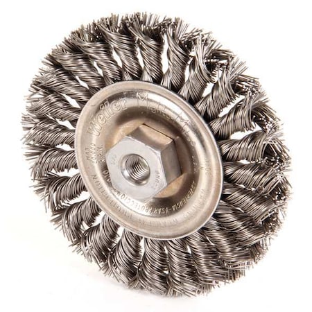 WEILER 96274 Twist Wire Wheel Wire Brush, Threaded Arbor