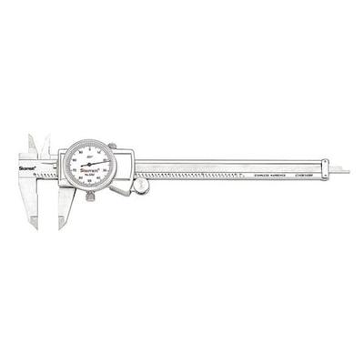 STARRETT 3202-6 Dial Caliper w/Case,6 In,White