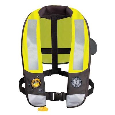 MUSTANG SURVIVAL MD3183T3-239-0-235 Life Jacket,Hydrstc Infltr Tchlgy,Hi-Vis