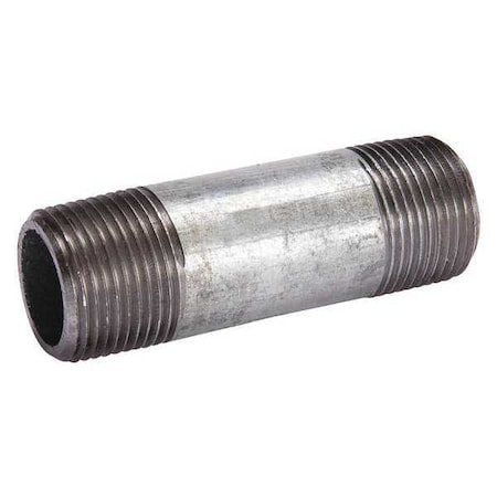 ZORO SELECT 87510 3/4" MNPT x 6" TBE Galvanized Steel Pipe Nipple Sch 160