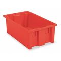 AKRO-MILS 35200RED Stack & Nest Container, Red, Industrial Grade Polymer, 19