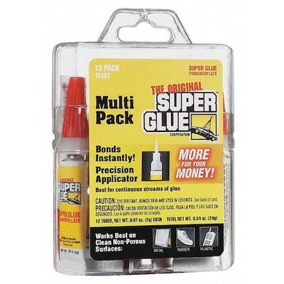 SUPER GLUE 15187 Instant Adhesive, 0.07 fl oz, Tube, Clear, 12 Pack