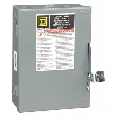 SQUARE D D321N Fusible, Safety Switch, General Duty, 240 V, 3PST, NEMA 1