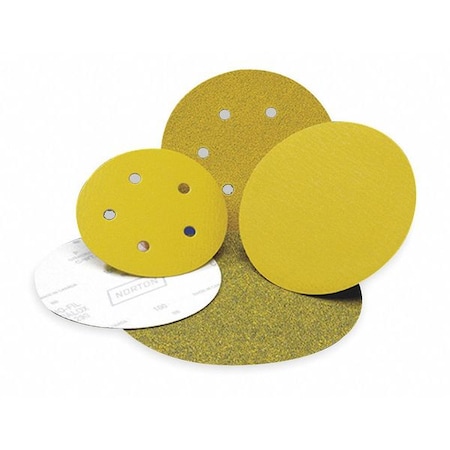 NORTON ABRASIVES 07660703223 Hook-and-Loop Sanding Disc, 5" Dia, Multi-Hole,
